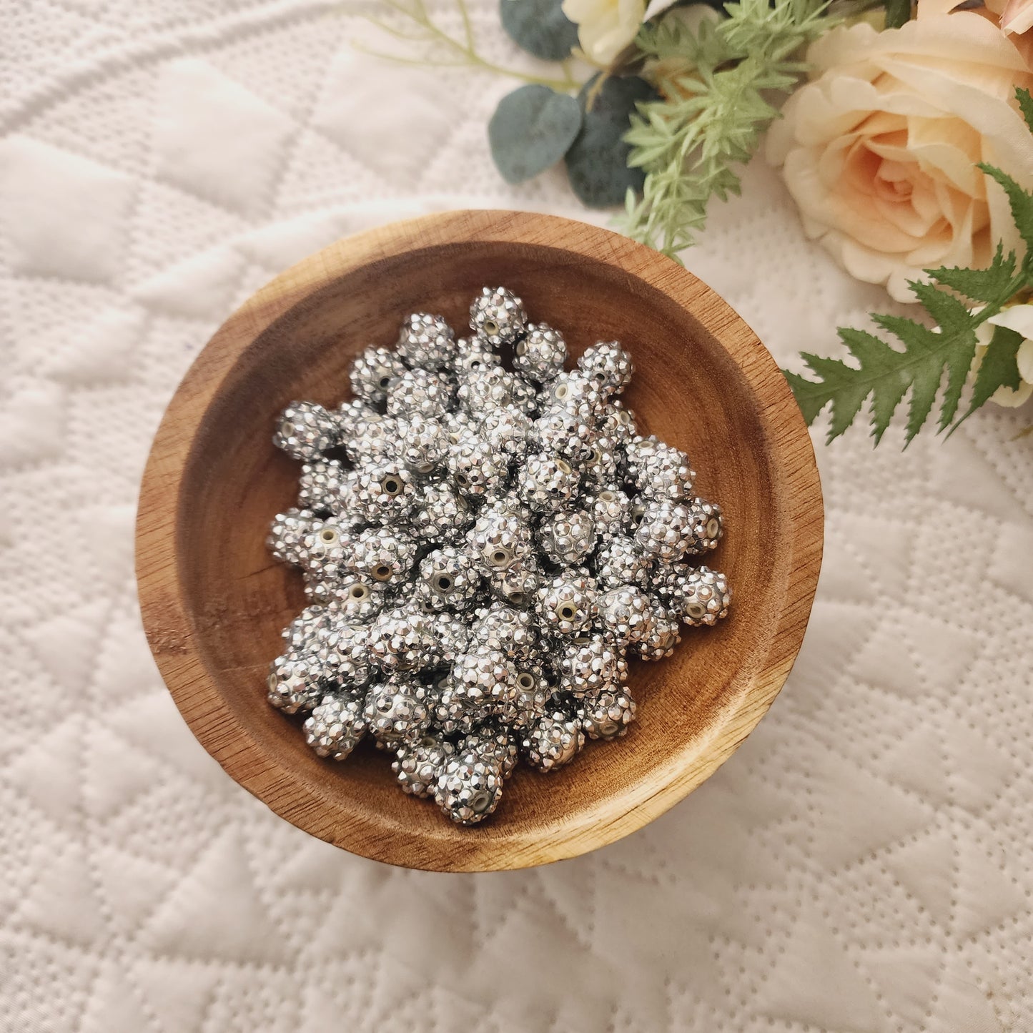 Silver rhinestones 12mm