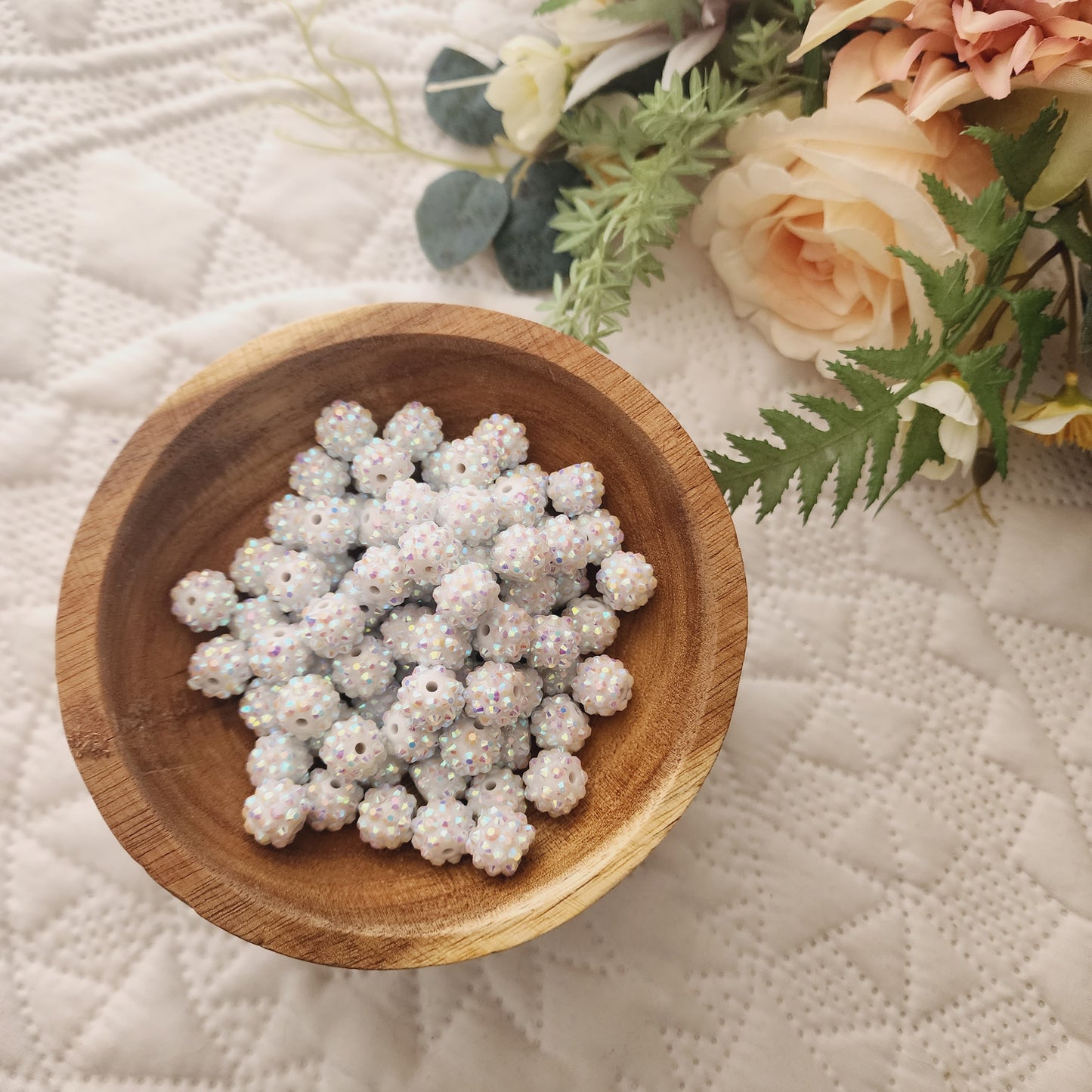 White rhinestones 12mm