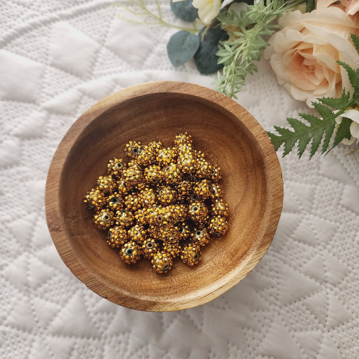 Gold 12mm rhinestones