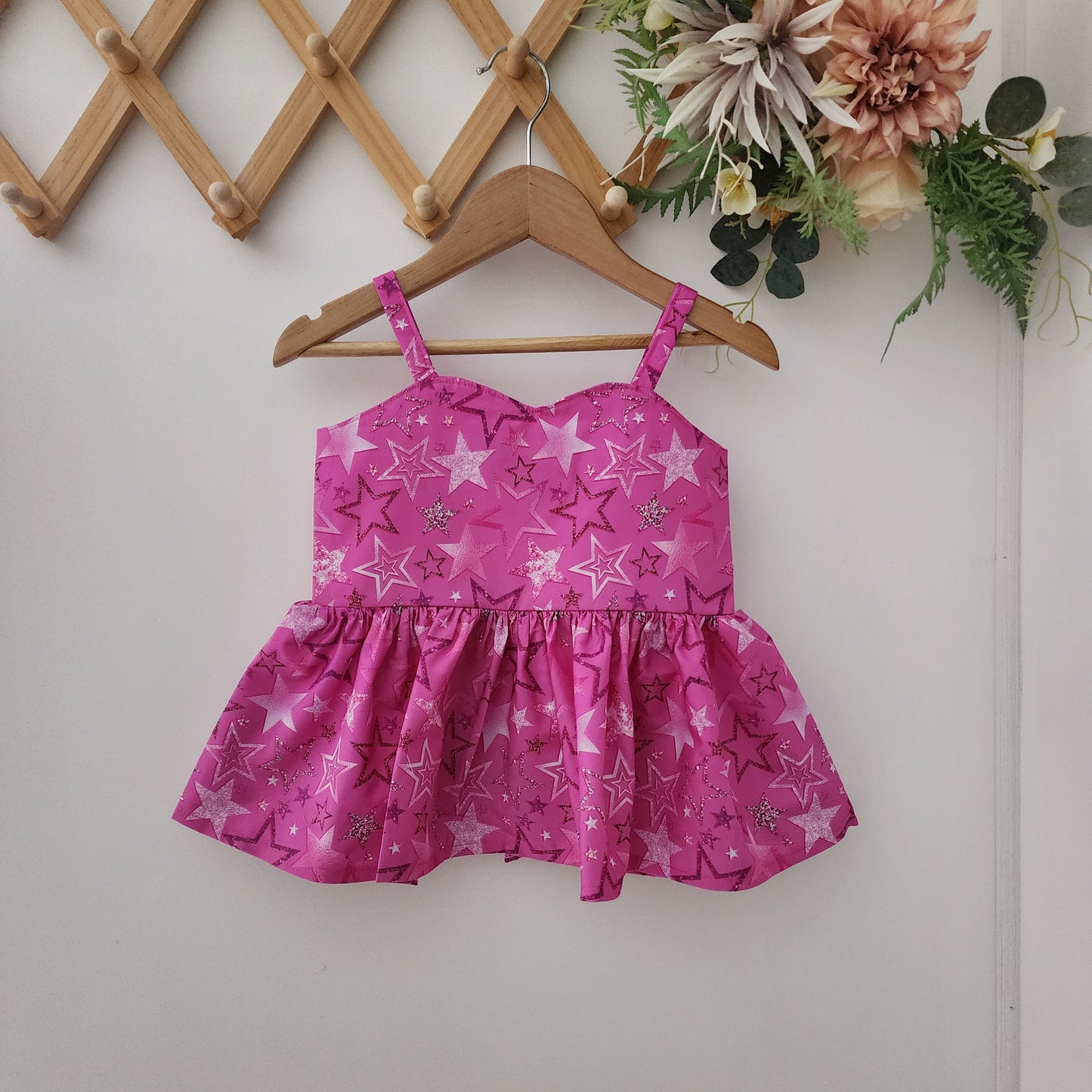 Pink Glimmer Summer Peplum