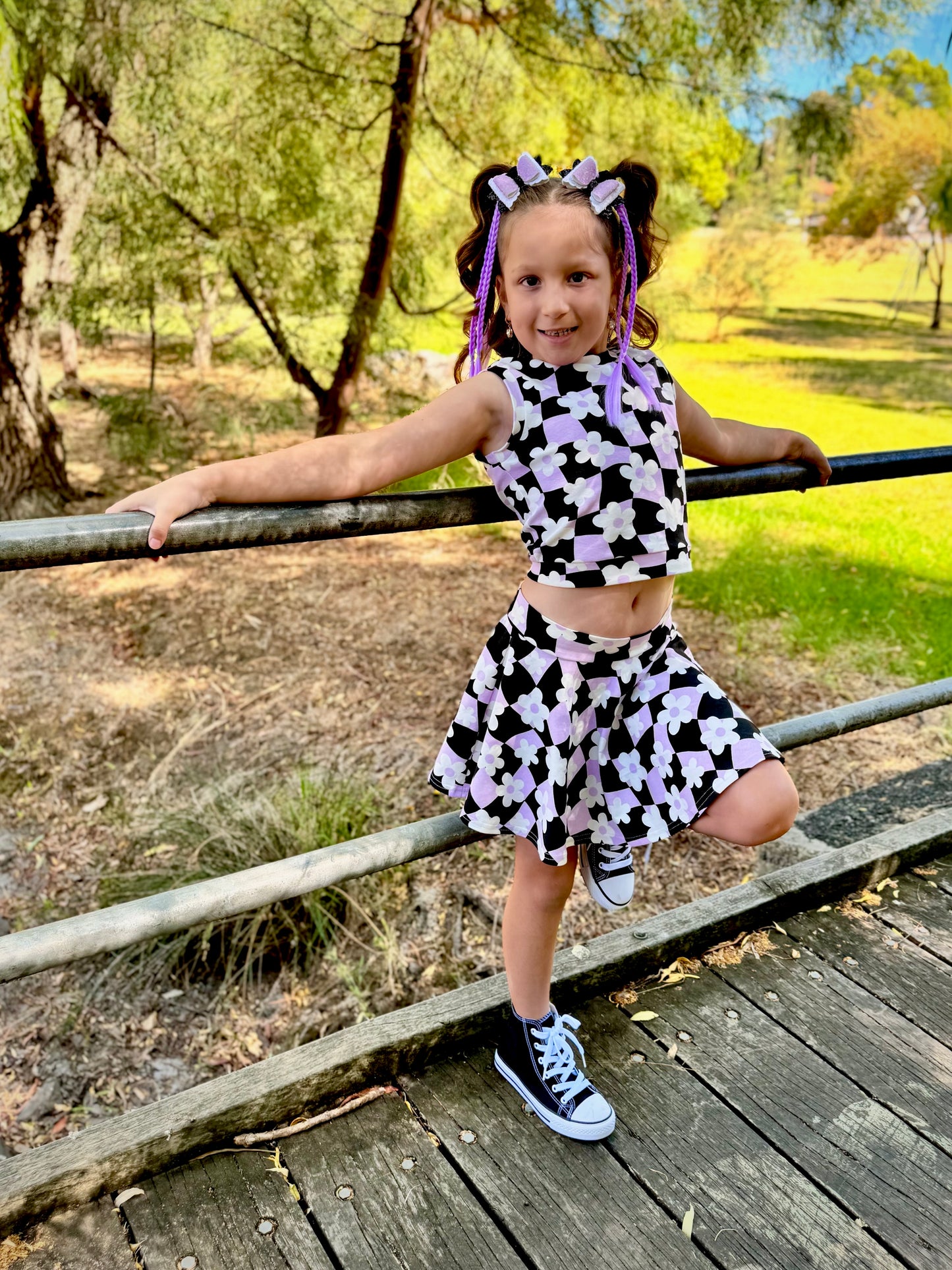 Daisy Check Crop Top