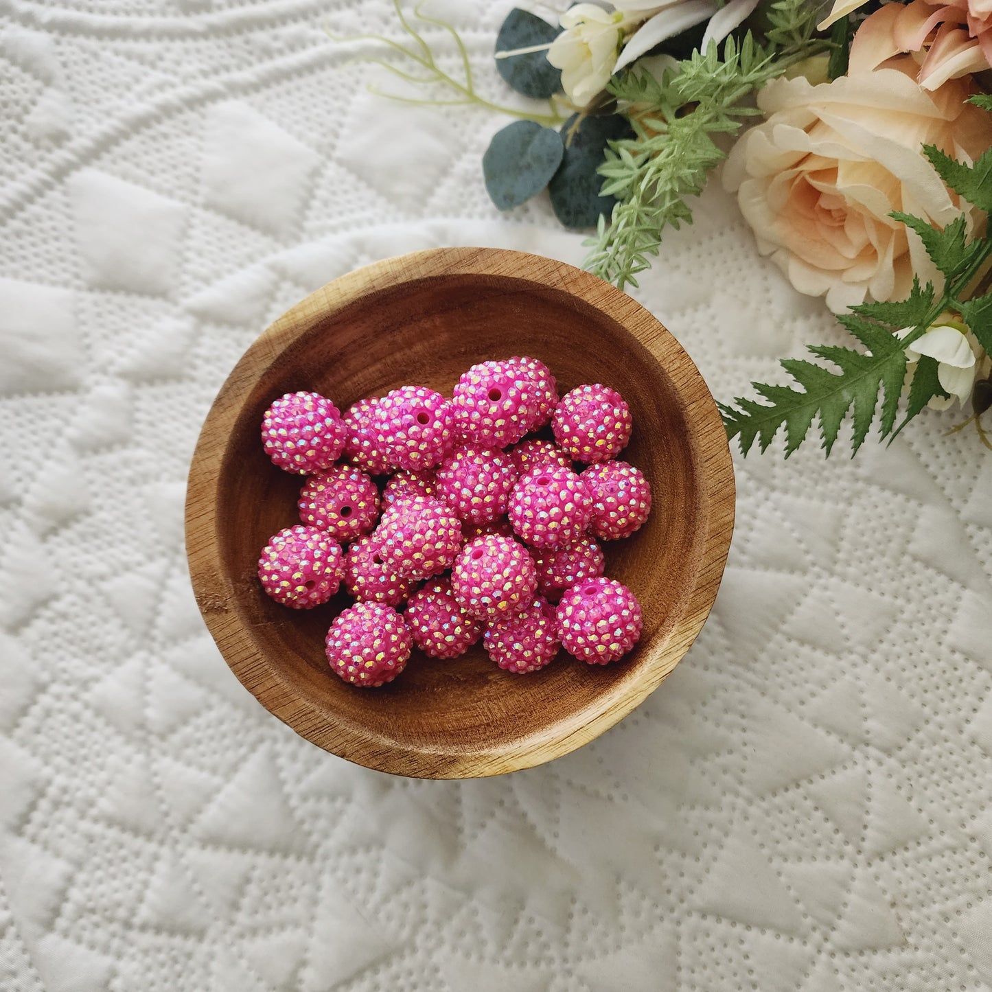 Hot pink rhinestones 20mm