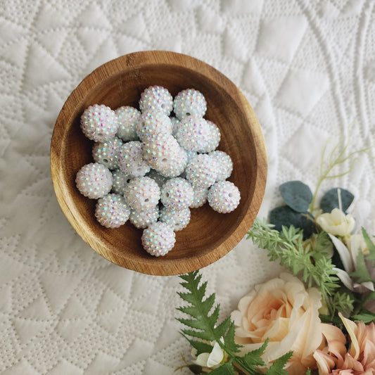 White rhinestones 20mm