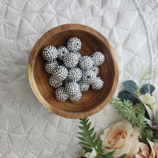 Silver rhinestones 20mm