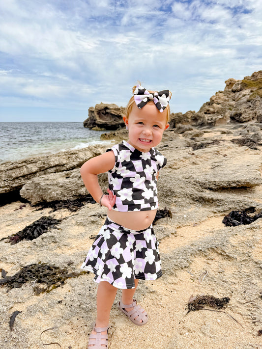 Daisy Check Matchy bow