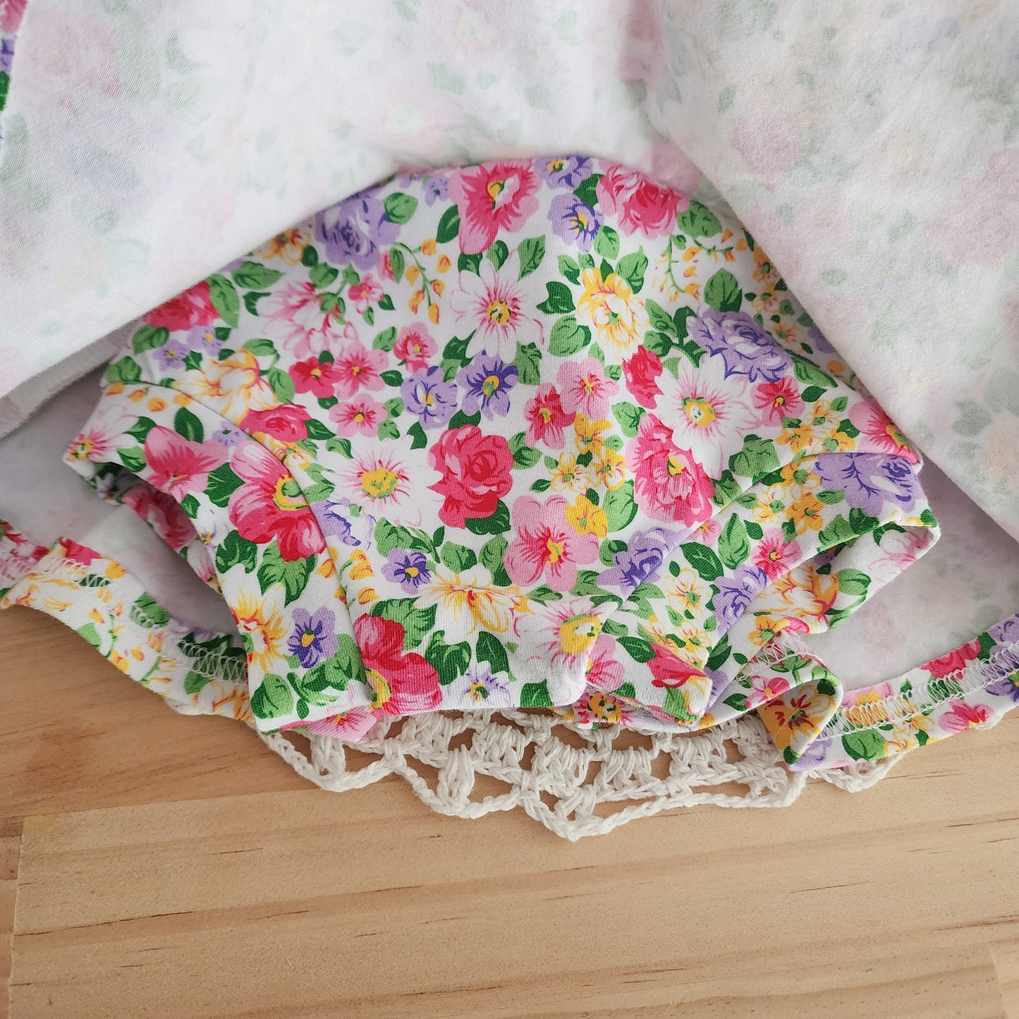 Size 00 Blossom skort bummies & Matching knot bow headband